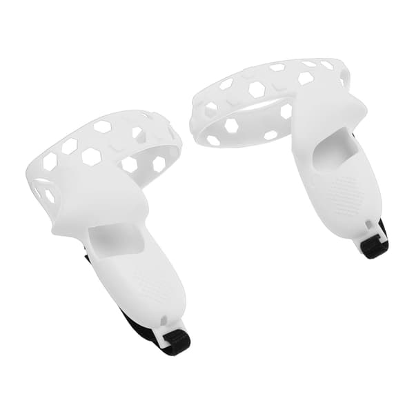 Silikon VR Controller Greppskydd Skyddande Hylsa Anti-Kast Handledsrem för Quest 2 Grå Vit