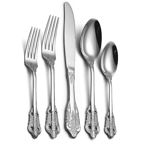 5 stk rustfritt stål bestikk western bestikk bestikk silver