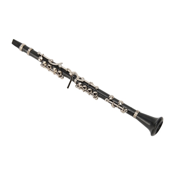 Miniature Klarinet Model med Stativ og Etui - 7,4\" Musikalsk Indretning til Dukkehuse