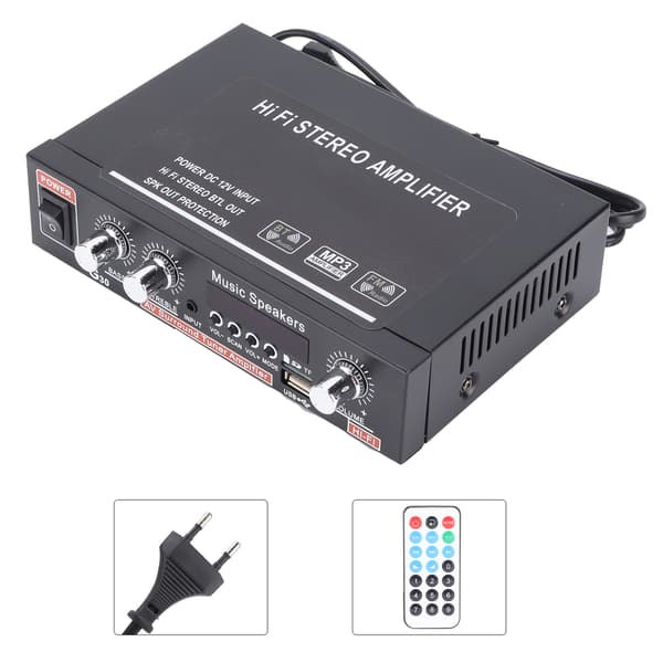 Mini Bluetooth Digital Effektforsterker med Fjernkontroll EU Plugg 220V
