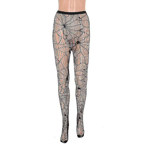 M-3xl Halloween sexig svart ängladräkt Fantombrud one size Jumpsuit Skull Net Socks