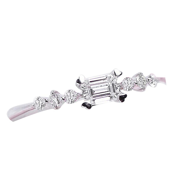 Bröllop Brudförlovning rektangulär strass Slim Finger Ring Smycken Present US 10
