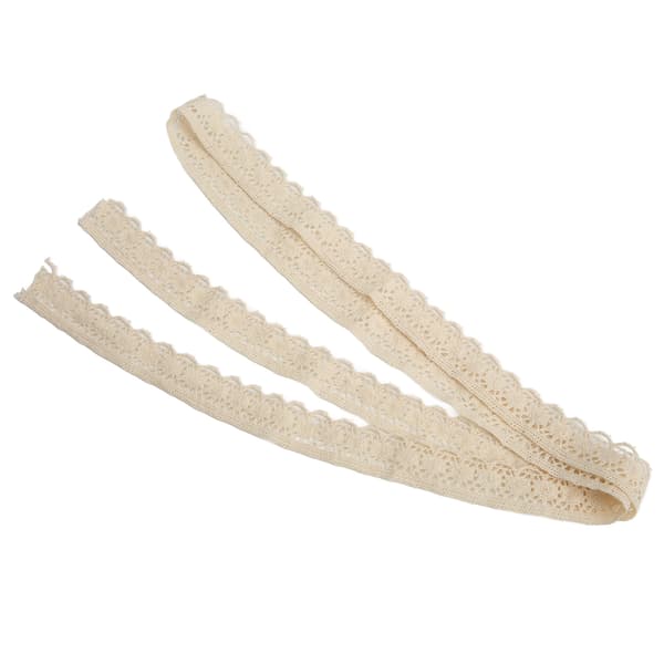 2,5 cm brett retro spetsband av ren bomullstråd för kläder, skor, hattar och väskor