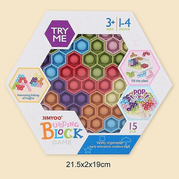Push It Pop Puzzle Fidget Spil Stresslindrende Sekskantet Puslespil Boblelegetøj Gaver