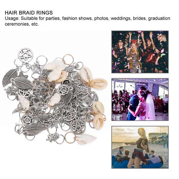 70 st Hårflätningsringar Dreadlocks Pärlor Mode Hårdekorationstillbehör
