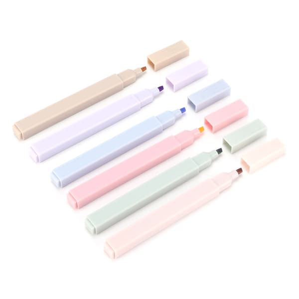 6 stk. Macaron Highlighter Pen Sød Serie Elev Øjenbeskyttelse Markering Nøgle Graffiti Håndkonto