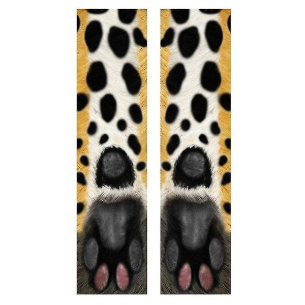 3D Funny Unisex elastinen print Animal Paw Feet Crew Socks Cheetah