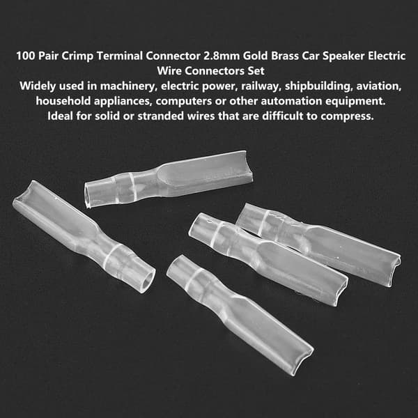 100 par 2,8 mm guldmessing crimp terminalstik bilsæt