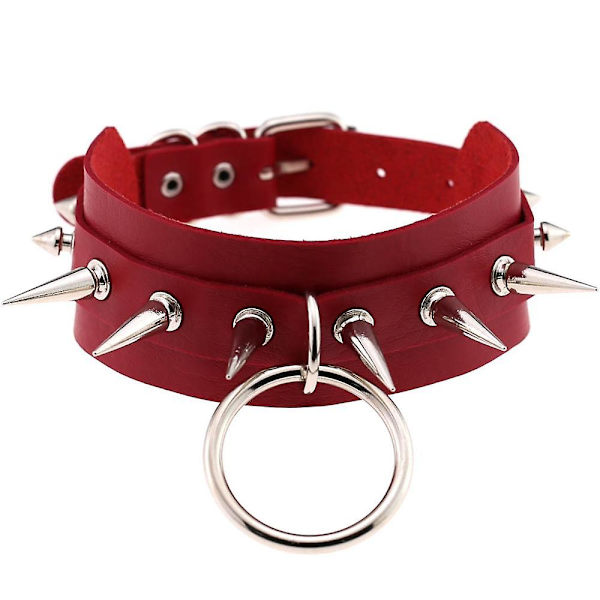 Black Spike Punk Harajuku O-ring Cosplay Club Party Smycken red