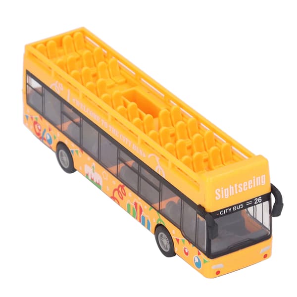 Høj Simulation Legering Cabriolet Bus Model Metal Træk Tilbage Legetøj Gul Børn
