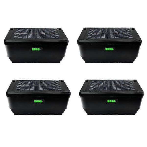 4-pak Solar Hegnslamper Udendørs, Hegnsfarvede Solcellelamper til Væg, Baghave, Trappe, Gelænder, Terrasse, Pool Black