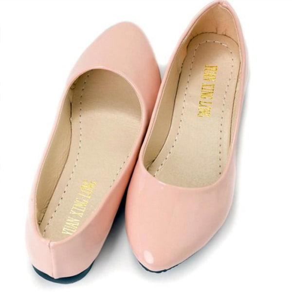 Naisten litteät pumput Slip On Ballet Loafers -kengät Nude 35.5-36