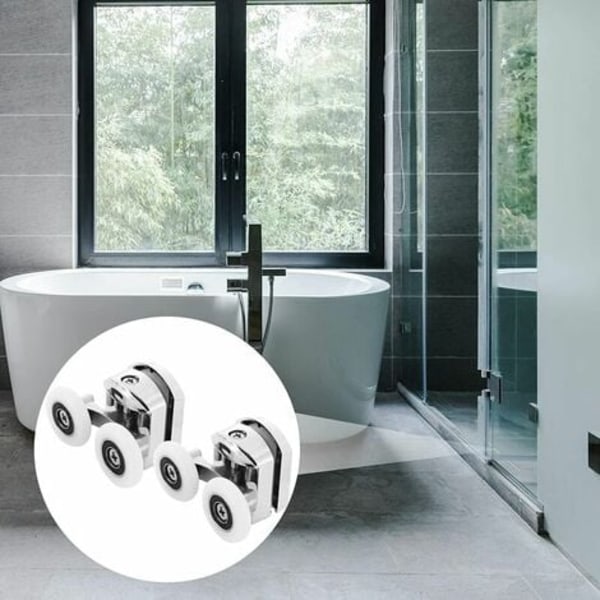 Set , 8 suihkuoven rullaa - sinkkiseoksesta valmistettu suihkukaapin rullat - 25 mm kylpyhuoneen suihkun liukuoven rulla