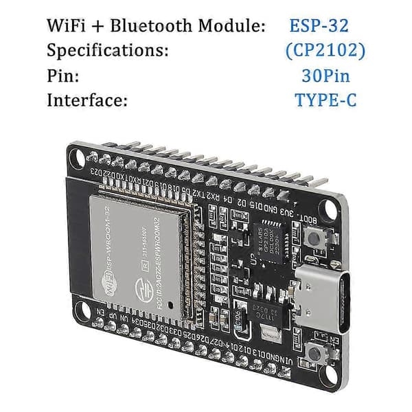 5 st utvecklingskort Typ C 30 stift ESP-WROOM-32 ESP32 ESP-32S CP2102 2,4 GHz Dual-Mode WiFi + Bluetooth med AP STA