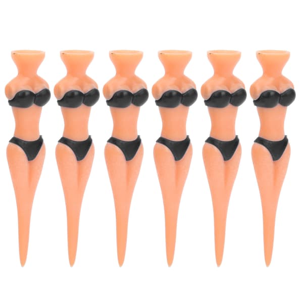 6 stk. PE Plast Golf Tees Bikini Form Holdbart Træningsudstyr