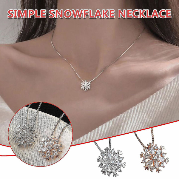 Snowflake hänge halsband nyckelben kedja ljus lyx temperament