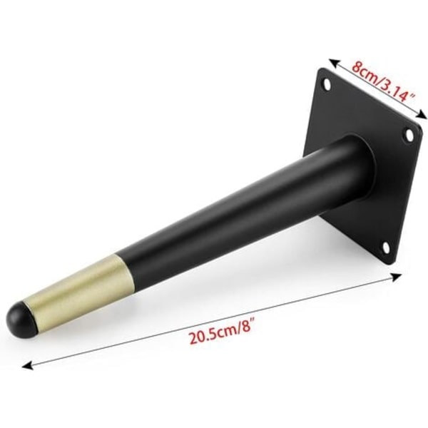 PCS 8 tuuman metallihuonekalujen jalat vinot sohvan jalat sohvapöydän jalat Heavy Duty suuret, tyylikkäät kapenevat jalat vuosisadan puolivälissä