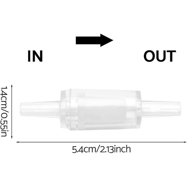10 stk Akvarium luftpumpe tilbakeslagsventiler enveis tilbakeslagsventil Akvarium fisketank oksygen luftpumpe tilbakeslagsventil (hvit)