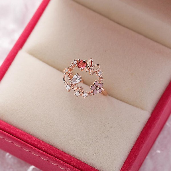 Ring Flower Stud säädettävät tytöt&#39; Muotikorut Ac3863