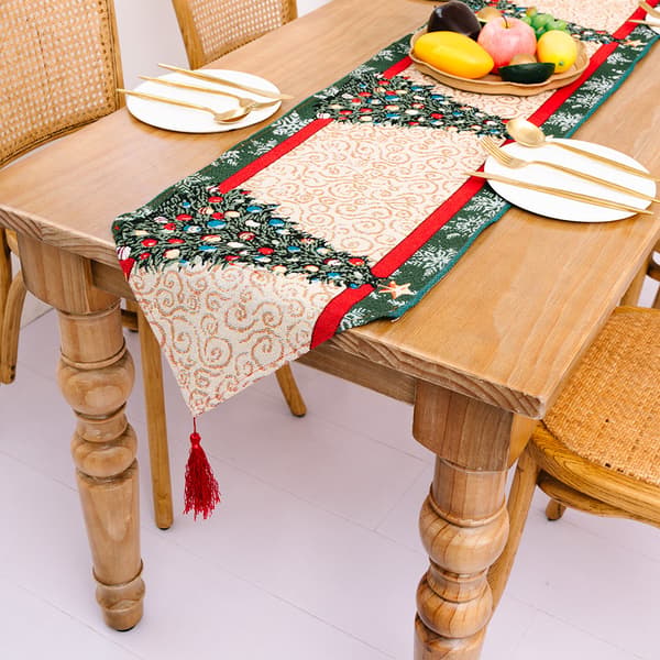Julebordløper, 1 stk. festlig juledukdekorasjon julemiddagsbord