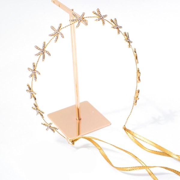 Seoshiustarvikkeet Pearl Decoration -hiusnauha tupsulla naisille Gold 2