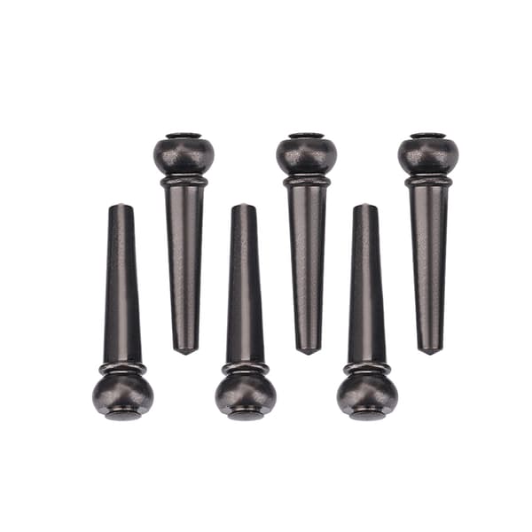 6 stk. sorte messing guitarbrostifter, holdbare reservedele til akustisk guitar