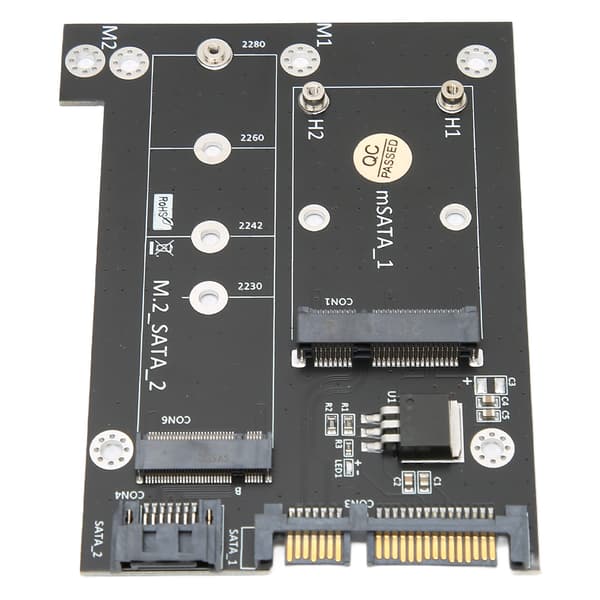 M.2 NGFF til Dual SATA3 Adapterkort MSATA SSD Konverter Rask Lesehastighet Datatilbehør
