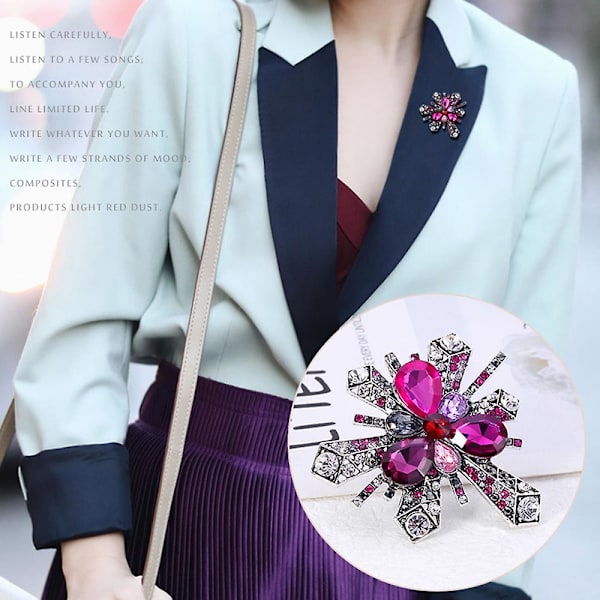 Färgglada Rhinestones Brosch Shiny Lapel Pin Badge Bag Kläder Dekoration