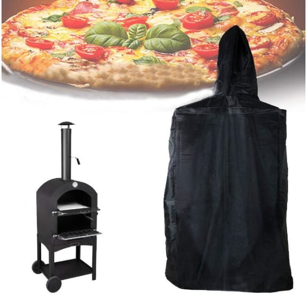 Black Garden Yard BBQ Grilldeksel Utendørs Pizzaovnstrekk Vanntett og støvtett Gassovnsdeksel BBQ Grilldeksel (165x65x45cm),