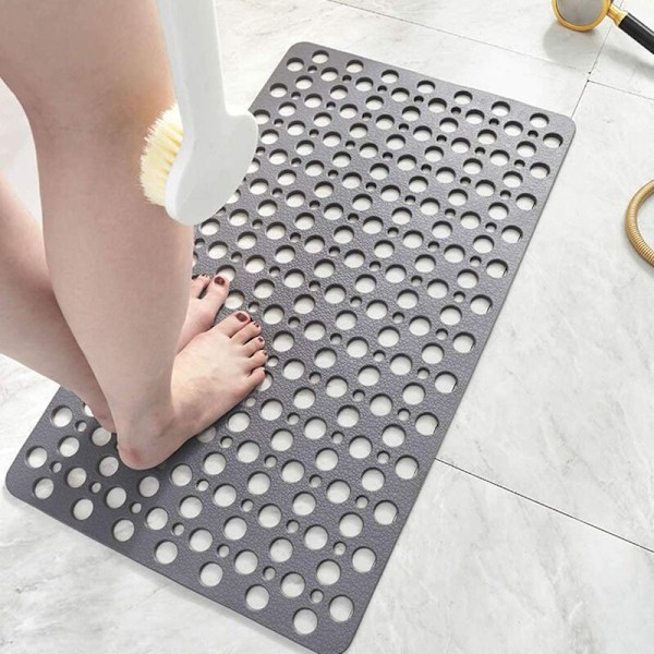 BETTE Anti-Slip Badeværelsesmåtte - Vandtæt og anti-faldende - Grå - 75 x 43 cm