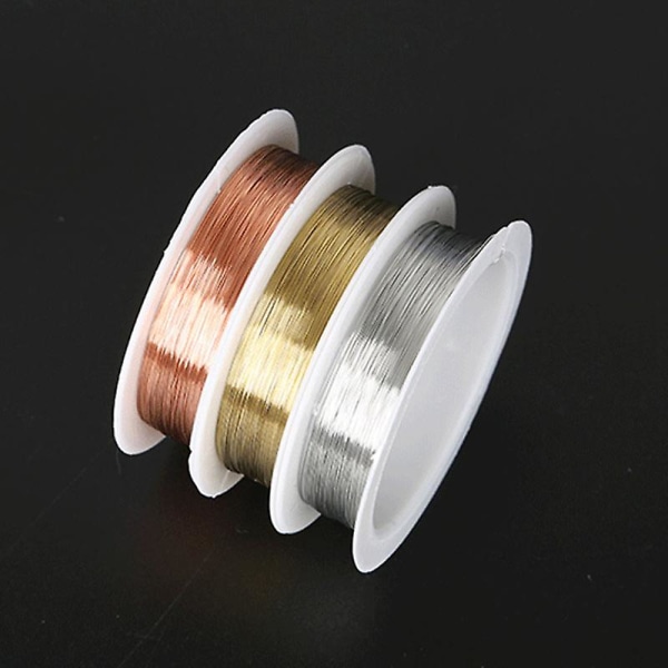 0,2-1 mm kobbertråd smykketråd for armbånd Halskjeder Fargerike perler tråder smykkesnorer Gold 1 0mm 1 5M