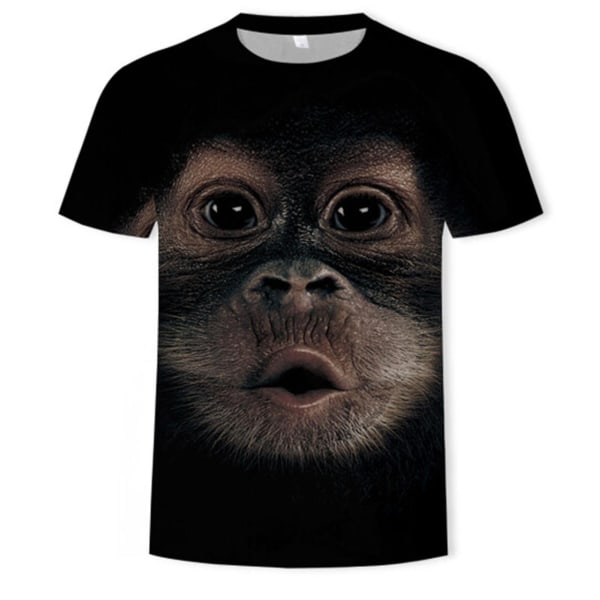 3D Miesten T-paita Orangutan Pattern Pyöreäkaula-aukoinen lyhythihainen 6XL