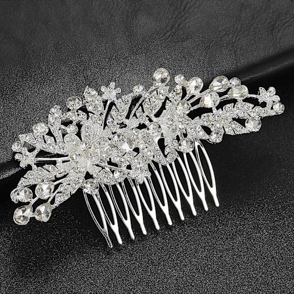 Hårkamlegering Inlagd Rhinestone Butterfly Leaf Comb Daily Casual Headwear 1