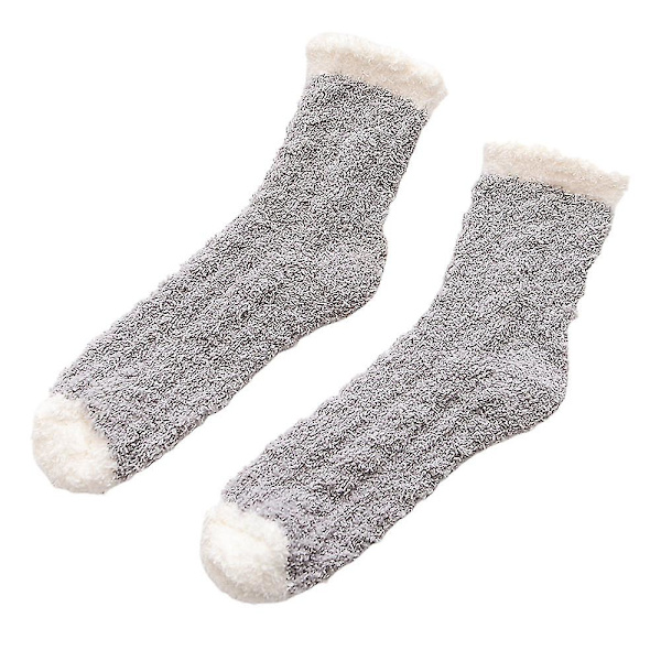 Dam Varma Fluffiga Sovstrumpor Mjuka Fleecesockor Grey 1 Pair