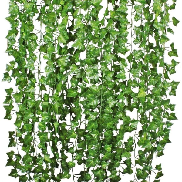 12 trådar konstgjord murgröna blad växt vinstockar hängande krans falska blad blomma hem kök trädgård kontor bröllop vägg dekoration