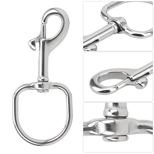 Rustfrit stål enkelt hovedkrog lanyard lås 103 x 45