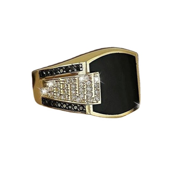 Legering Ring Svart Diamant Smykker Gave Legering Naturlig Edelstein Giftering For Party US 13