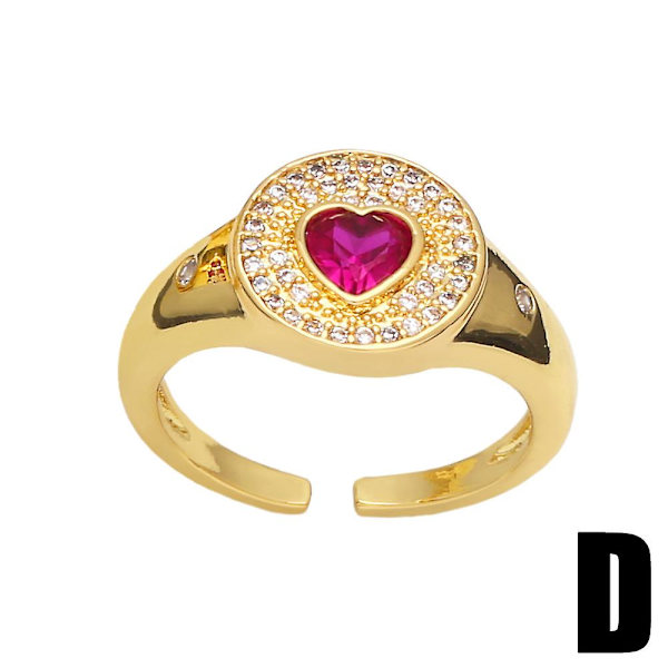 Ring Vintage Zircon Heart Stud Modesmycken Ac9177 A Rose
