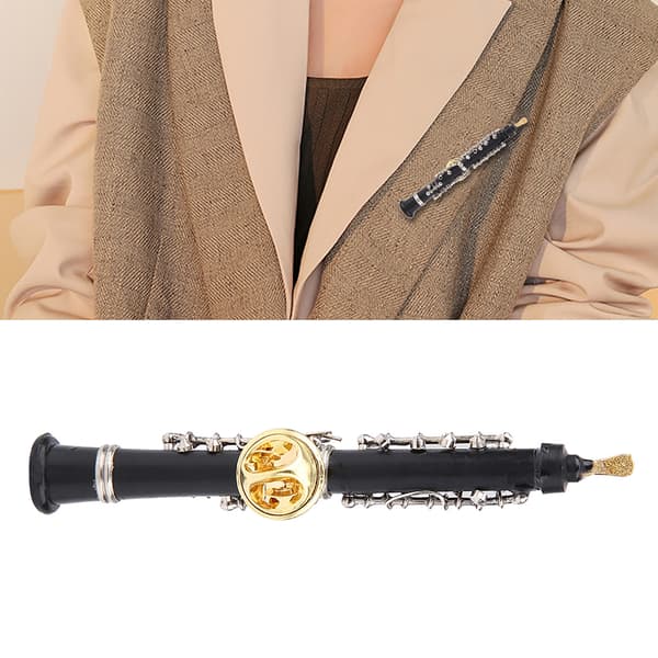 Musikinstrument Mini Pin Brosche - Obo Design