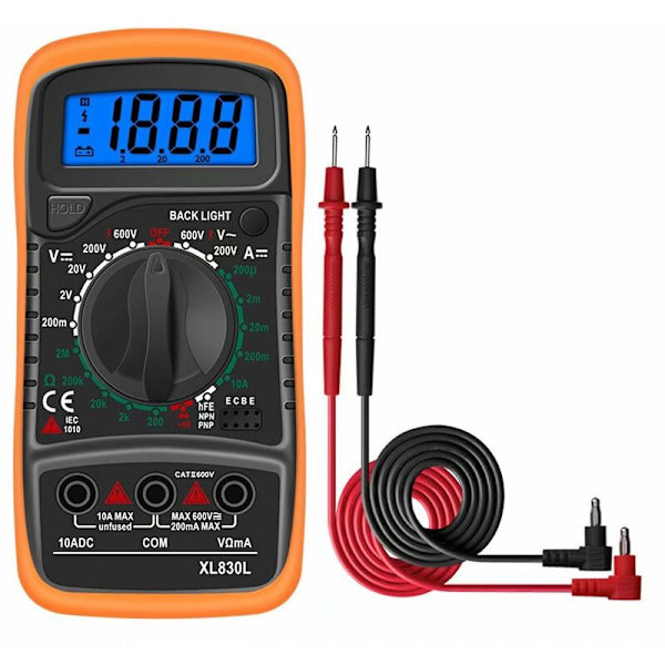 Digital Multimeter Mini Manual Range Multimeter Batteritestare Mätare DMM-mätare för gör-det-själv AC DC Spänningstest DC Strömmotstånd Amperemeter Voltmeter Ohmm