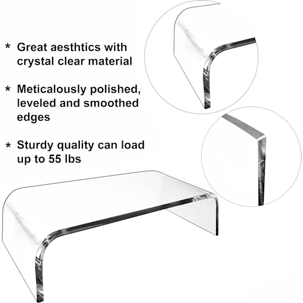 Premium Akryl Monitor Stand Clear Monitor Stand Clear Laptop/PC/Multimedia Monitor Stand Home Office Monitor Stand (Sm