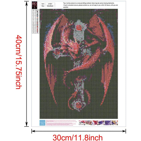 5D Diamond Painting Diamond painting Kuvia, Red Dragon Cross Game of Thrones Animals Täysi set suuri tee-se-itse- diamond painting Tekijä Numbe