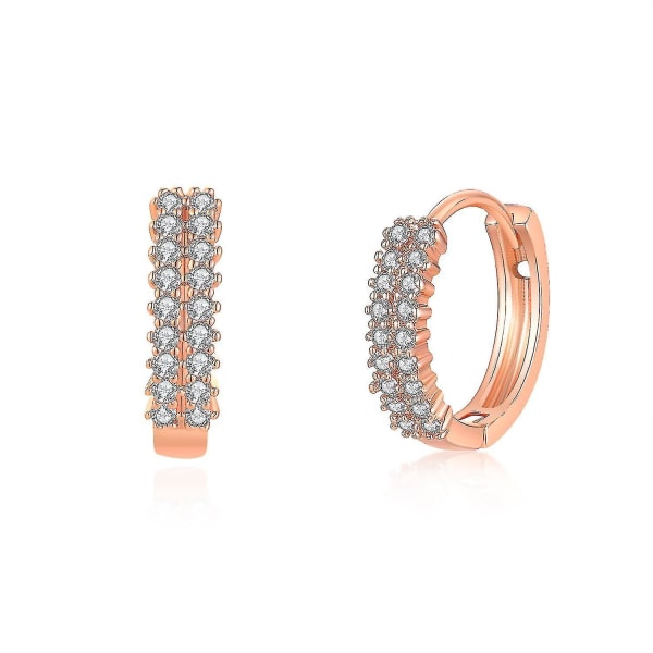 øreringe Circle Double Row Zircon Diamond Alloy smykker til bryllup