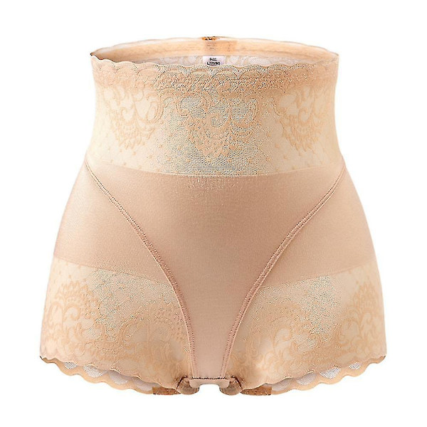 Kvinnor Spets Hög midja Underkläder Trosor Trosor Beige XL