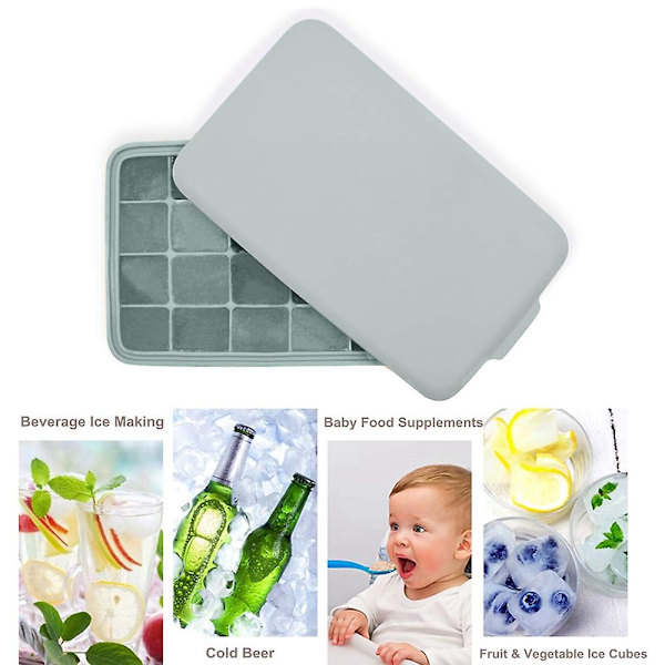 Ice Cube Tray Silikon Lettløsende fleksible brettformer