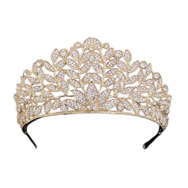 Eurooppalainen ja amerikkalainen barokkimorsian kruunu kiehtova tekojalokivihiuskoriste Prinsessakruunu Gold