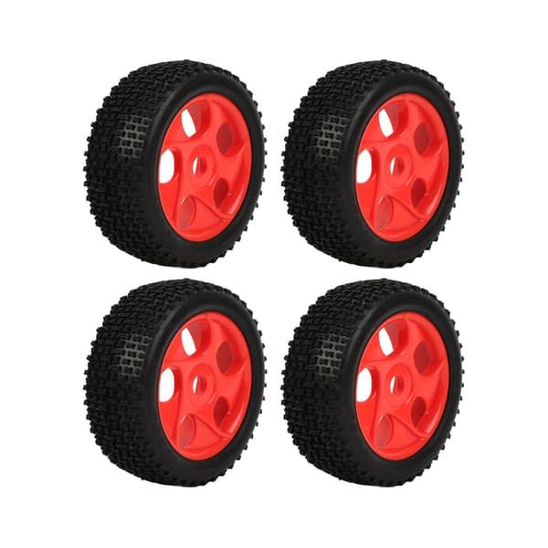 4st RC Bil Gummidäck Fälgset för 1/8 1/10 Fjärrkontroll Bil Svampfoder