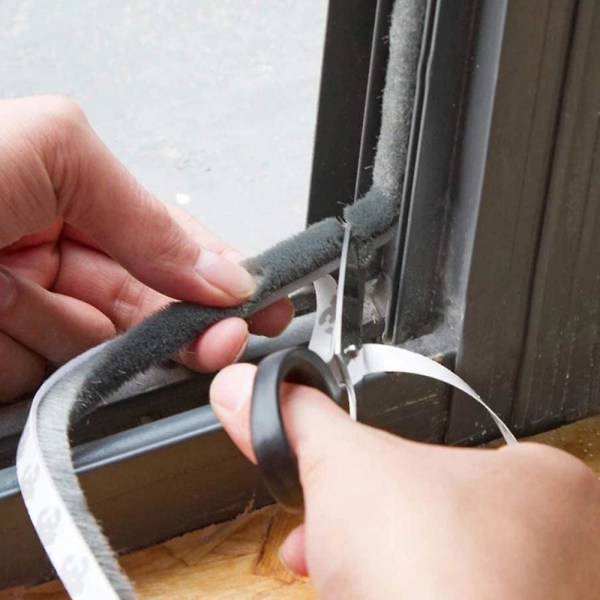 Borstförsegling väderstripp kompatibel med fönster och dörr, självhäftande filt