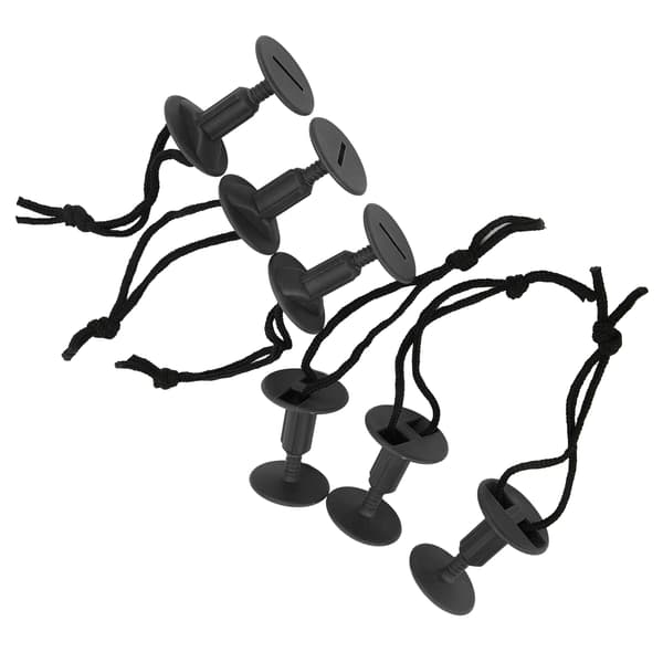 Surfbræt Leash Plug Sæt 6 Stykker Nylon Plastik Surfbræt Tilbehør Sort