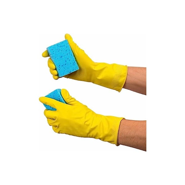 6 par latexhandsker Vandtætte køkkenrengøringshandsker Beskyttelseshandsker（6 farver, 6 par størrelse M）,